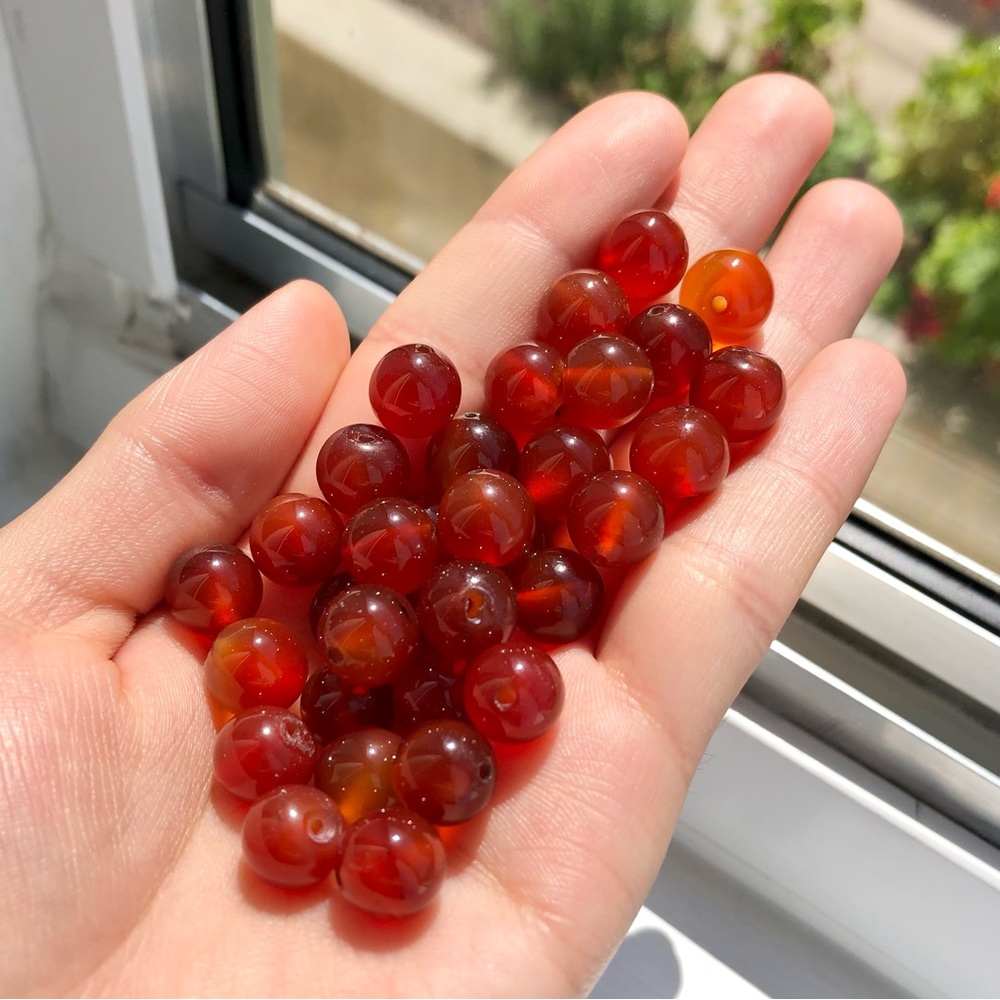 Carnelian (10mm) Sphere Necklace/Choker - Picture 4 of 5